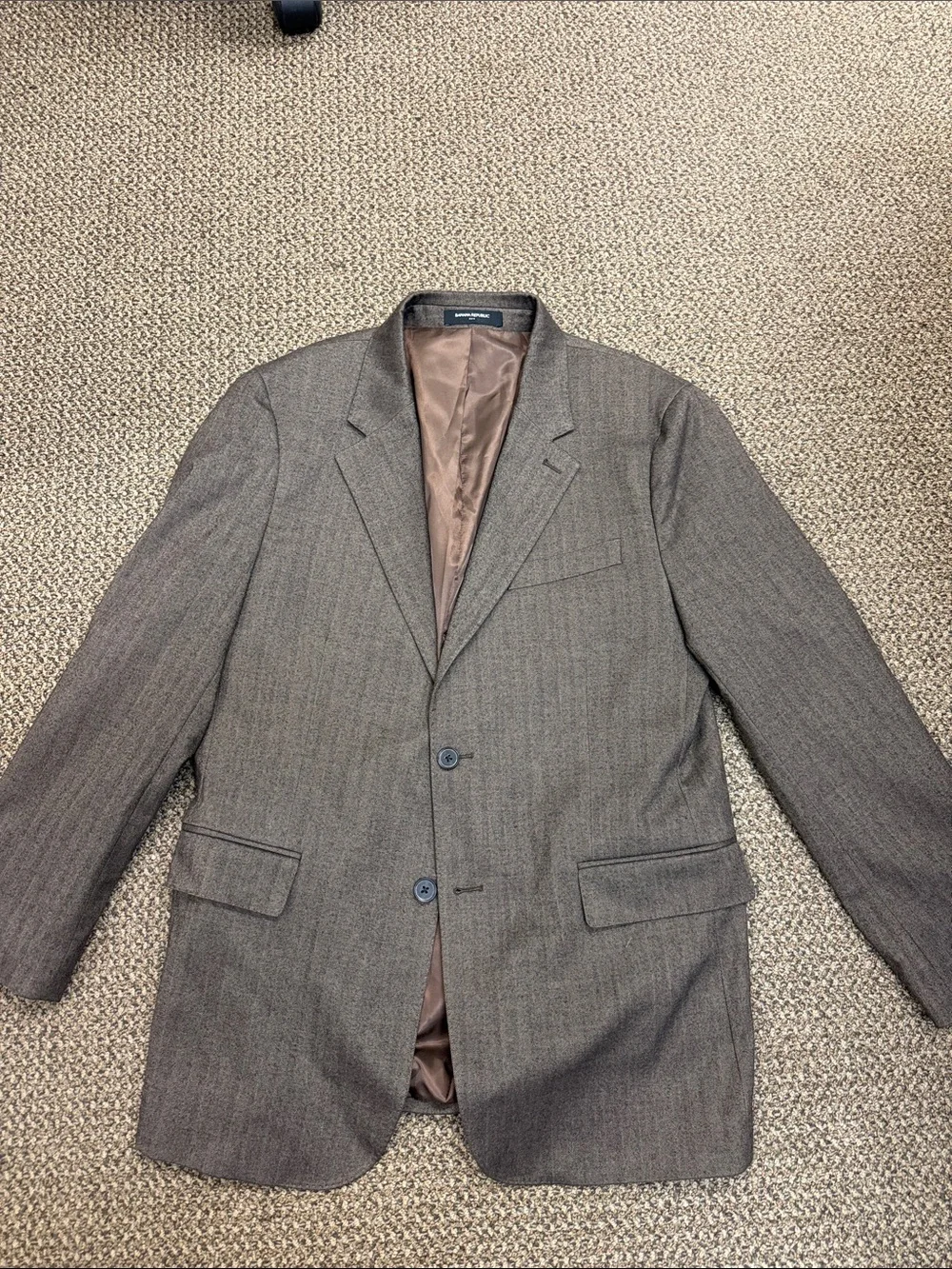 Banana Republic Tailored Fit Blazer 42R Brown Twill Textured Sport Coat